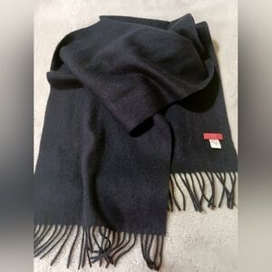 Cashmere wool blend soft NAVY blue lux scarf Jennie Liu.